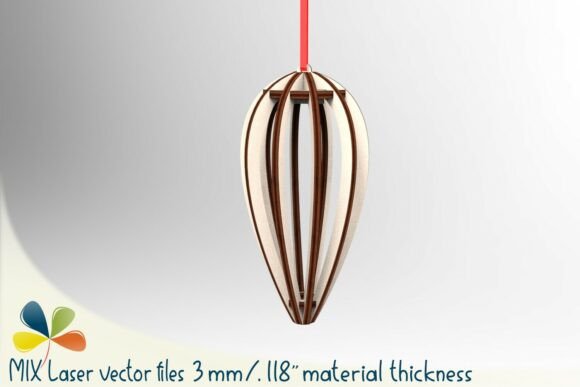 3D Icicle Ornament Laser Cut File SVG