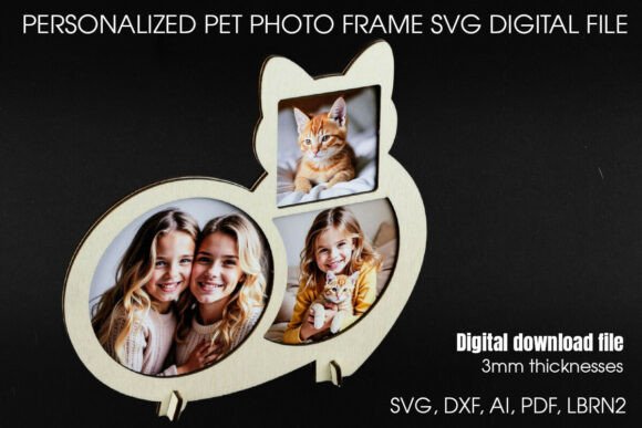 Cat Photo Frame SVG Digital File for Laser Cutting and Other Home Decor