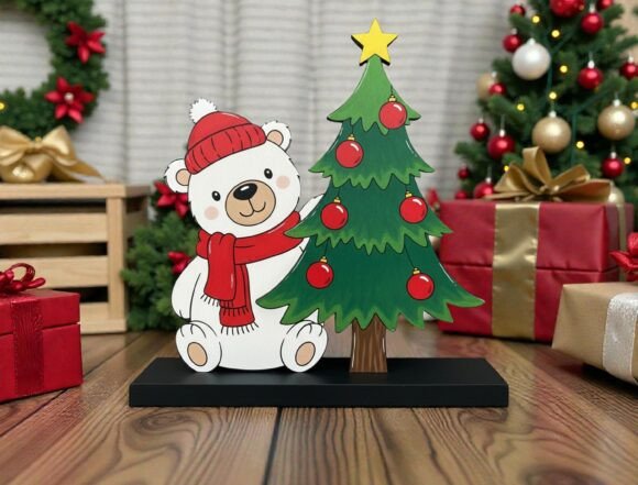 Christmas Table Decor Laser Cut File for Winter Amp Brands