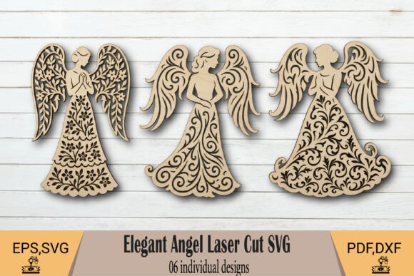 Elegant Angel Laser Cut SVG for Wall Decor & Branding