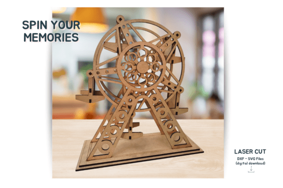 Ferris Wheel Photo LaserCut Dxf - Svg