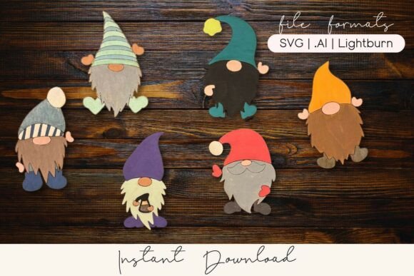 Gnome Elements SVG Laser Cut File for Home Decor