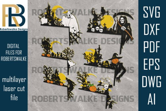 Halloween Door Topper SVG Bundle for Laser Cutting & Autumn Amp