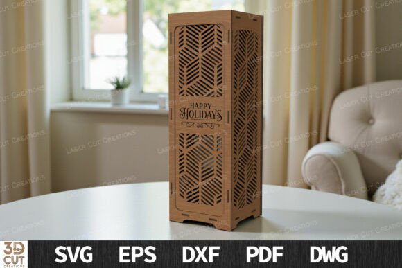 Laser Cut Wine Gift Box SVG for Winter Amp Projects