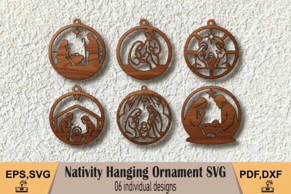 Nativity Hanging Ornament SVG for Laser Cutting & Wall Decor