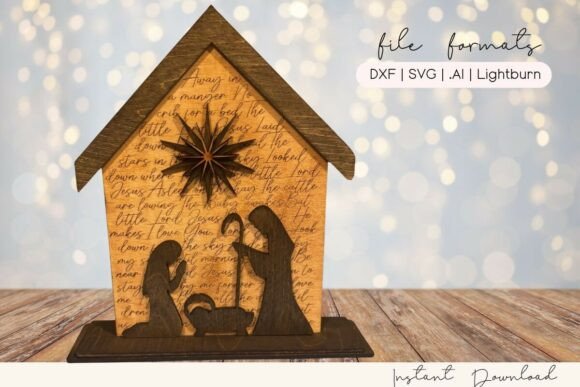 Nativity Tabletop Laser Cutting SVG for Winter Amp Branding