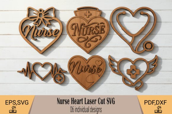 Nurse Heart Laser Cut SVG: Wall Decor for Content