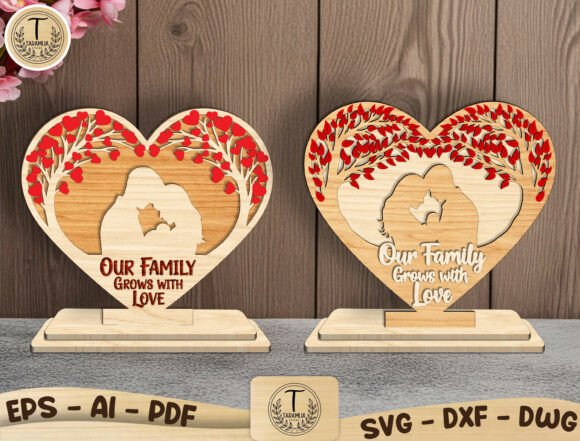 Our Family Grows with Love SVG: Laser Cutting & Valentine S Day